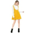 thumbnail image 4 of INSPIRE CHIC Robe Chasuble Salopette de Noël pour Femme Décor de Boutons Jupe Évasée à Bretelles Jaune TP, 4 of 6