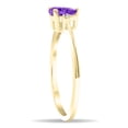 thumbnail image 3 of SZUL Women's Pear Shaped Amethyst and Diamond Classic Band in 10K Yellow Gold, 3 of 5