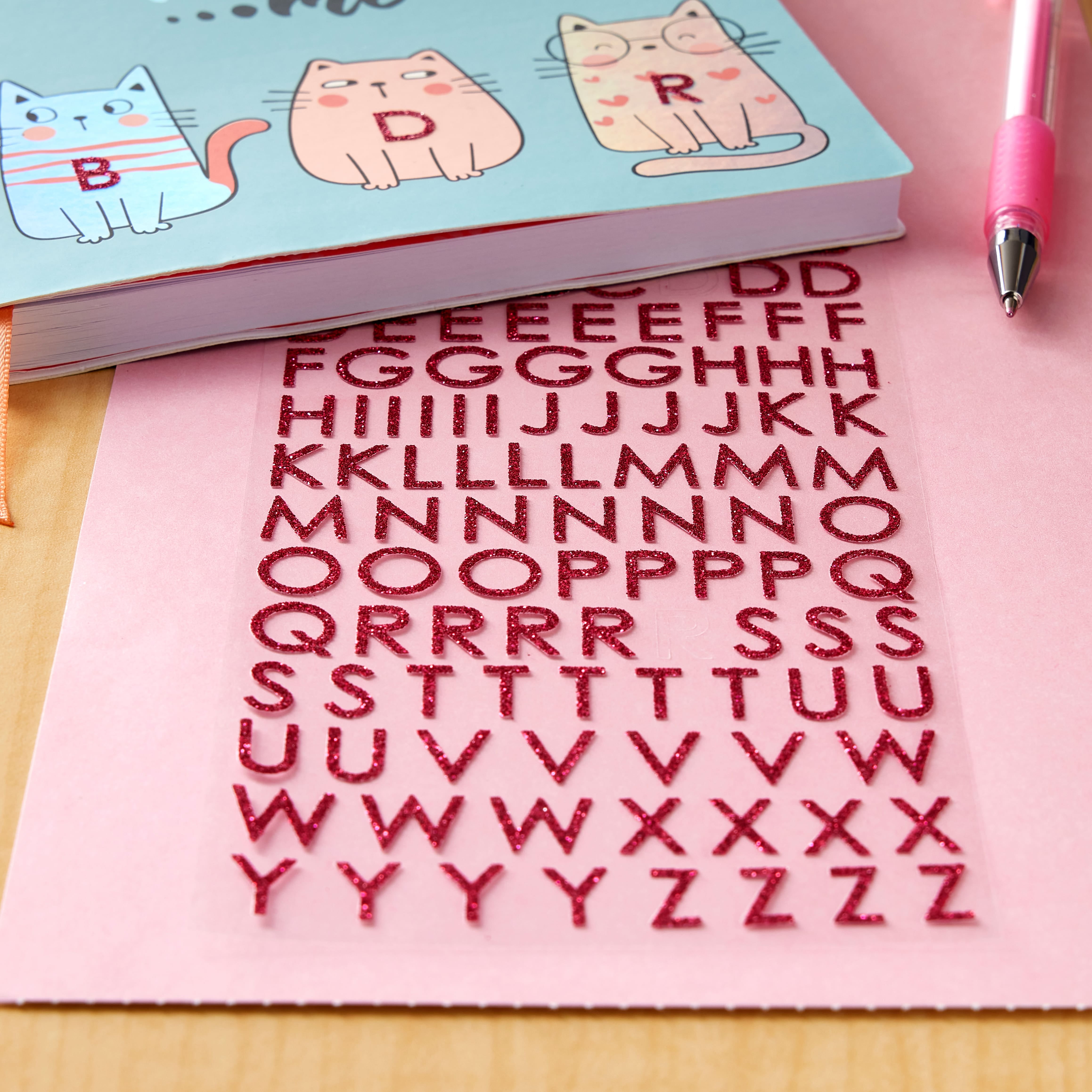 Recollections Glitter Block Alphabet Stickers, 12 Pack