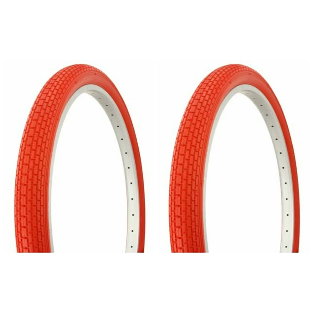 Tire set. 2 Tires. Two Tires Duro 26" x 2.125" Red/Red Side Wall HF