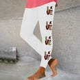 thumbnail image 2 of lcziwo Women's Valentine Day Leggings Novelty Letter Graphic Print Tight Yoga Pants Casual Elastic High Waisted Tummy Control Sport Leggings White M, Saving Sales, 2 of 7