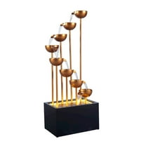 Hi-Line Gift Ltd. Zinc Metal 8 Cups Fountain with LED Lights