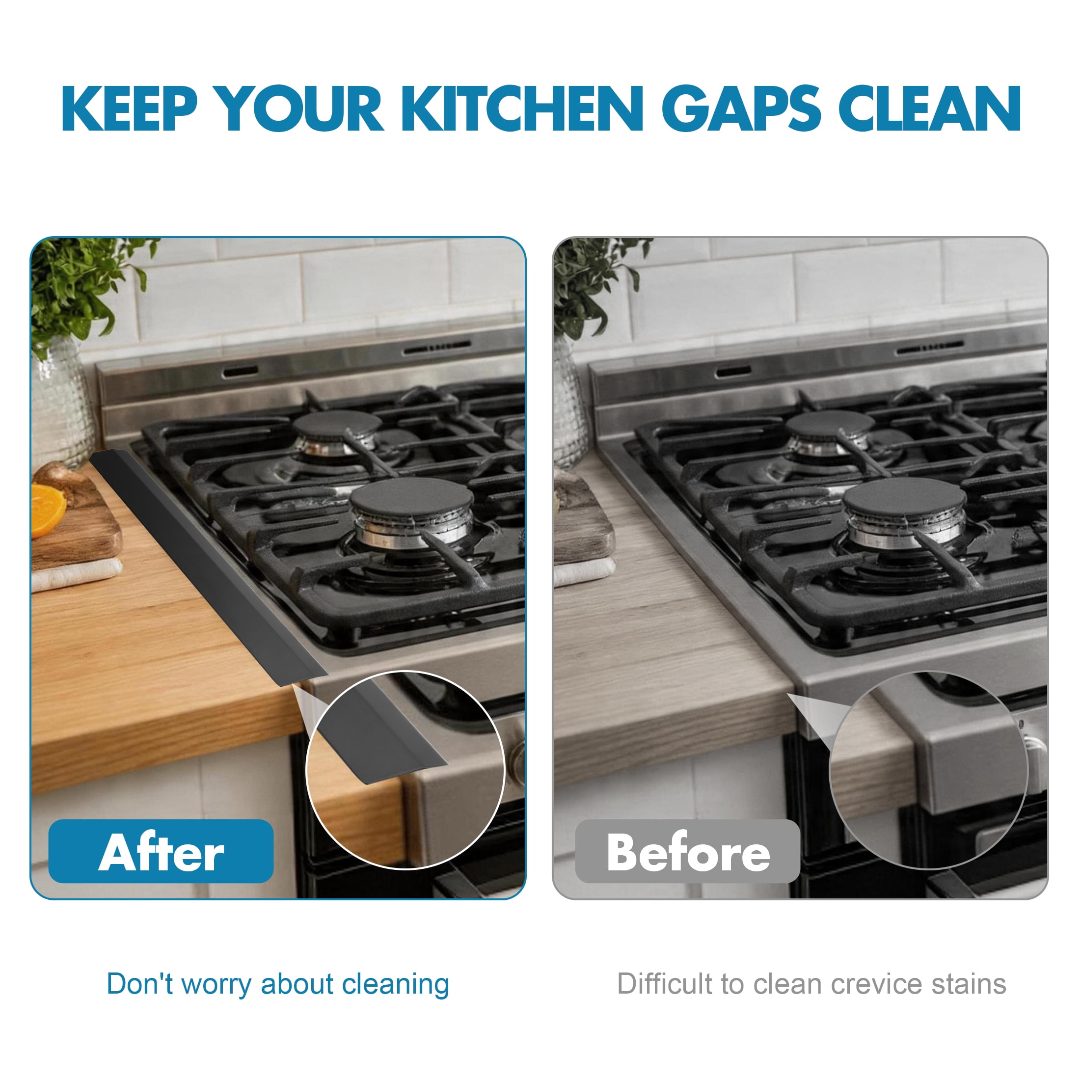Stainless Steel Stove Gap Covers,Stove Gap Filler for Kitchen Extendable T Stove Counter Gap Covers 13.8"-27.5",Silver