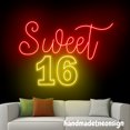 thumbnail image 4 of Handmadetneonsign Sweet 16 Neon Sign, Birthday Led Light, Party Wall Art Decor, Best Gife For Her 69141, 4 of 5