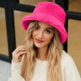 thumbnail image 6 of Mifelio Bucket Hats for Woman Fuzzy Bucket Hat Faux Superficial Knowledge Bucket Hat Fluffy Warm Soft Winter Fisherman Cap Furry Sun Hat Bucket Hat Hot Pink One Size, 6 of 9