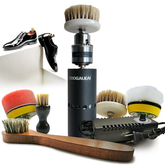 DOOGALKAI K625 60W Adjustable Speed Electric Shoe Polisher Kit,Dust Polishing Shoe Shine