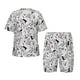 thumbnail image 1 of Fotbe Cowboy Pijama Estampada de 2 Piezas para Niños – Ropa de Dormir de Manga Corta Cómoda para Niños y Niñas, Camiseta y Shorts de Algodón-Small, 1 of 6