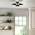 thumbnail image 2 of Nathan James Argo Semi Flush Ceiling Mount 3-Light Fixture with Retro Black Rounded Shade for Hallway, Kitchen or Bedroom, 2 of 7