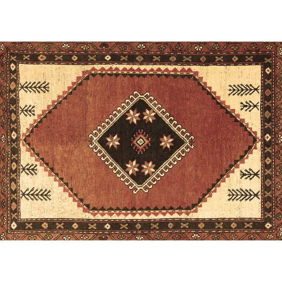 Ahgly Company Indoor Rectangle Persian Brown Traditional Area Rugs, 5' x 7'