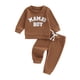 thumbnail image 1 of Conjunto de dos piezas para bebé niño: sudadera de manga larga con bordado de letras y pantalones con cintura elástica. Ideal para otoño., 1 of 9