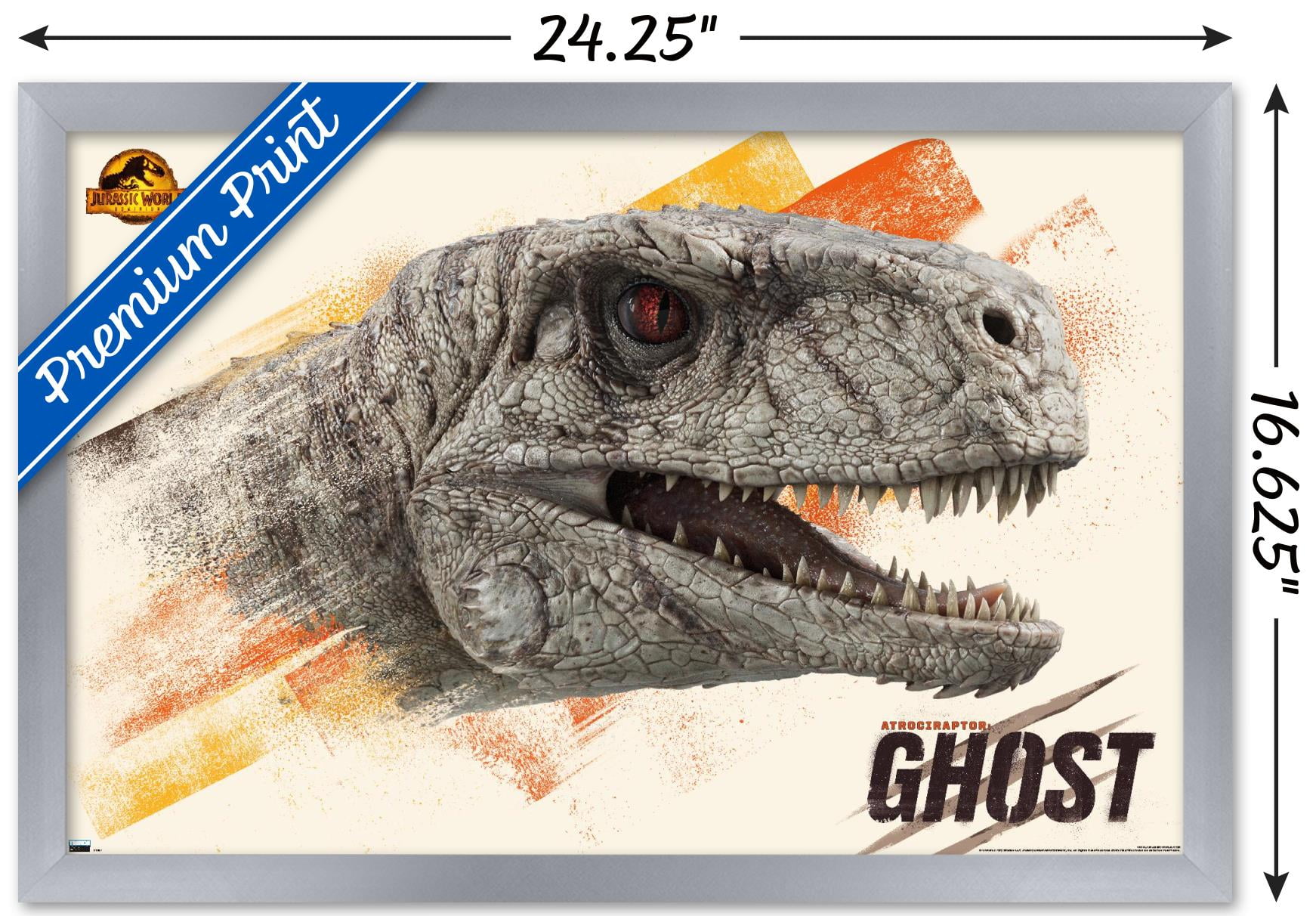Jurassic World: Dominion - Ghost Wall Poster, 14.725" x 22.375" Framed