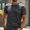 Gray, variant on Summer T Shirts for Man Mesh Workout Short Sleeve Shirts Quick Dry Solid Classic Fit Crew Neck Pullover Tops