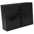 thumbnail image 3 of Double Door Gift Box Bow Design Reusable External 26x19x8cm Paper Material Decorative Folding Wrapping Gift Box Black, 3 of 15