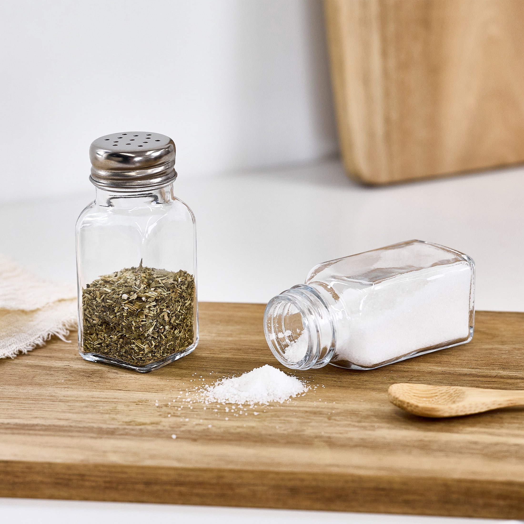 Mainstays Glass Salt & Pepper Shakers, 2-Piece Set, 3 oz