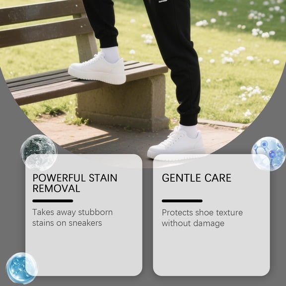 Sports Shoe Cleaning Kit with Brush for Sneakers and Activewear Footwear, Powerful Stain Remover
