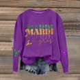 thumbnail image 2 of Tweang Mardi Gras Sequin Shirt Womens Mardi Gras Sweatshirts Women's Purple Green and Gold Mardi Gras Shirt Crewneck Sweatshirt Christmas Hoodie Smocked Tops Women Womens Mardi Gras Tops Purple 1 Xl, 2 of 4