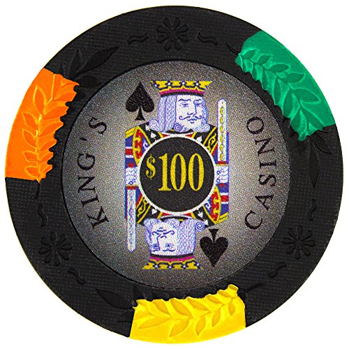King's Casino Premium 14g Poker Chips, 100 Clay Composite, 50pack