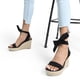 thumbnail image 4 of Sandalia DREAM PAIRS Cuña Abierta con Cordones Negra, 4 of 5