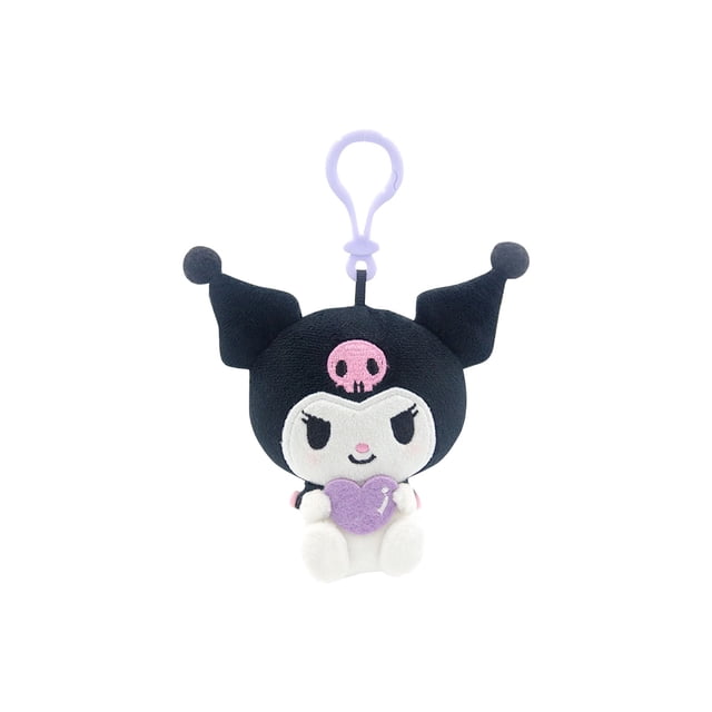 KEVCHE 10cm Llavero Peluche Mini Kuromi Llavero, Juguetes Hello Kitty Peluche Cinnamoroll Kuromi Pompompurin My Melody Pochacco Anime Peluche, Llavero Kuromi Peluche Regalos para Niños, Edad 4+
