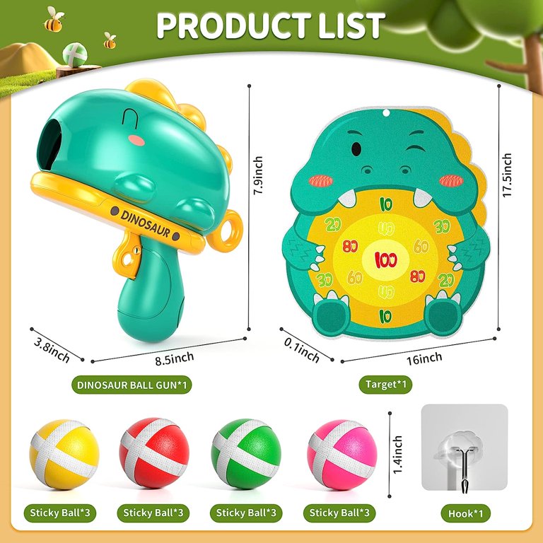 Eniucow Boy Toys Gifts for 3 4 5 6 7 8 Year Old Boys Kids,Outdoor Toys Dart  Board for Boys Toddlers Ages 3-5 4-8,Outdoor Dinosaur Shooting Toys for 3