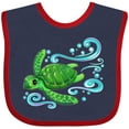 thumbnail image 3 of Inktastic Sea Turtle Swimming Boys or Girls Baby Bib, 3 of 4