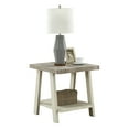 thumbnail image 4 of Xukmct Rectangle End Table with Bottom Shelf, Wood Side Table for Living Room, Office, Light Gray + Beige, 4 of 6