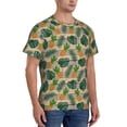 thumbnail image 2 of Bixox Men's Pineapples Palm Leaves Printed Short Sleeve Skinny Athletic T-Shirt, 2 of 6