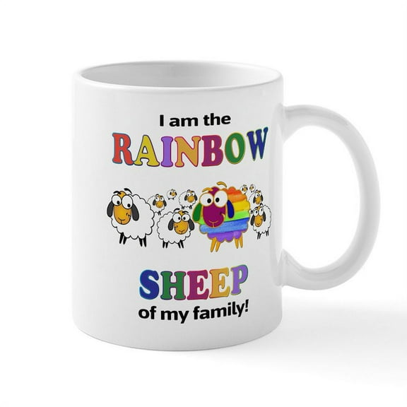 CafePress - Rainbow Sheep Mugs - 11 oz Ceramic Mug - Novelty Coffee Tea Cup