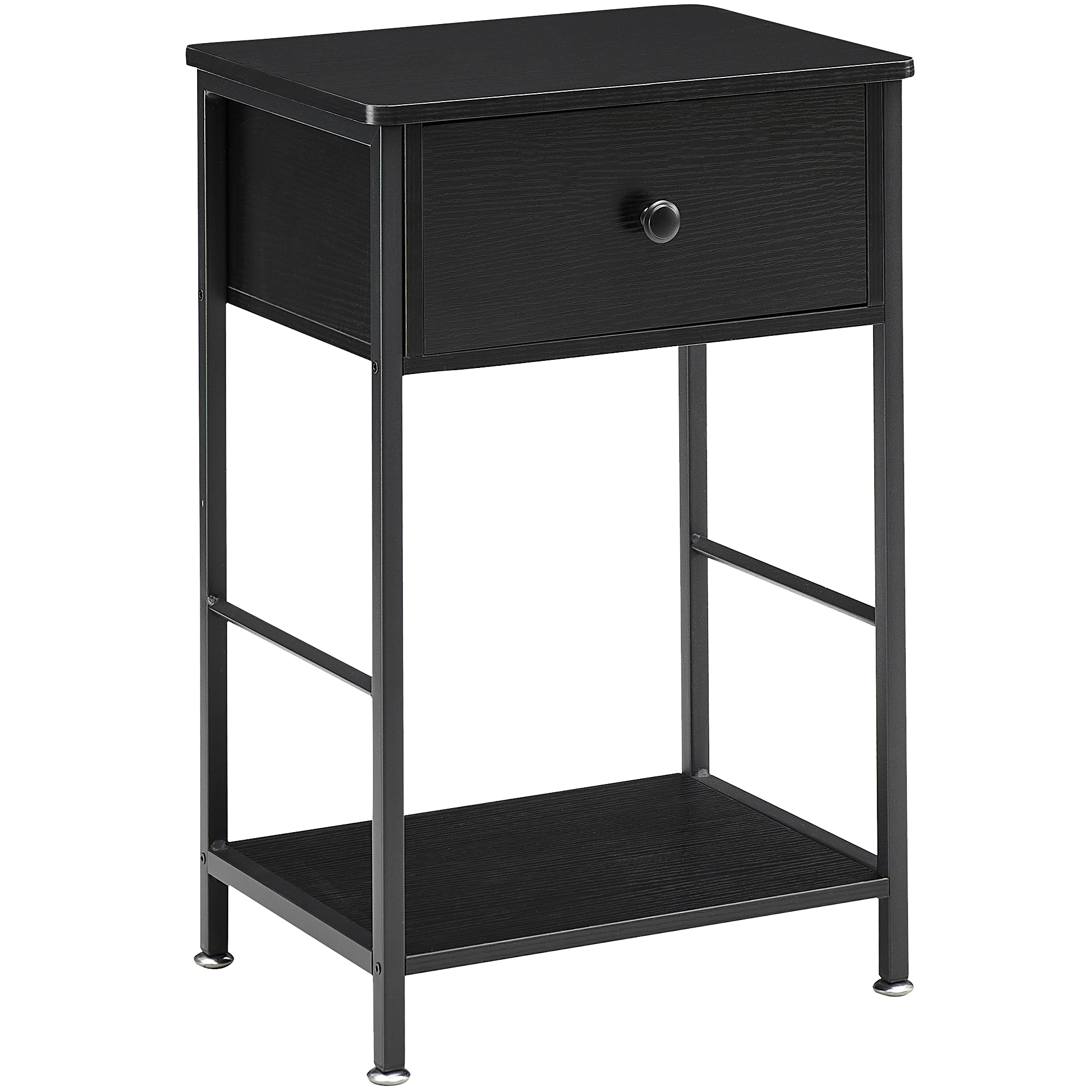 Yartaka 1 Pack Nightstand with Drawer and Shelf Wood End Table Side
