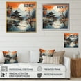 thumbnail image 4 of Designart "Orange Grey Asian horizon I" Abstract Landscape Floater Framed Canvas Art Print, 4 of 7