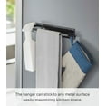 thumbnail image 2 of Yamazaki Home  Magnetic Kitchen Towel Hanger, Steel, Holds 3 lbs - L 1.77 x W 11.02 x H 1.97 inches Black, 2 of 7