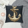 thumbnail image 2 of COMIO  Nautical Rudder Anchor Throw Pillow Covers Denim Texture Navy Blue Decorative Pillows Case Outdoor Cushion Covers for Couch Sofa Bed Home Decor, 2 of 5