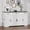 White wood color double pack, variant on DSstyles 60” Large Sideboard Buffet Cabinet with Storage, Modern Kitchen Cabinets, Farmhouse Buffet Storage Cabinets with Drawers, Doors & Adjustable Shelves