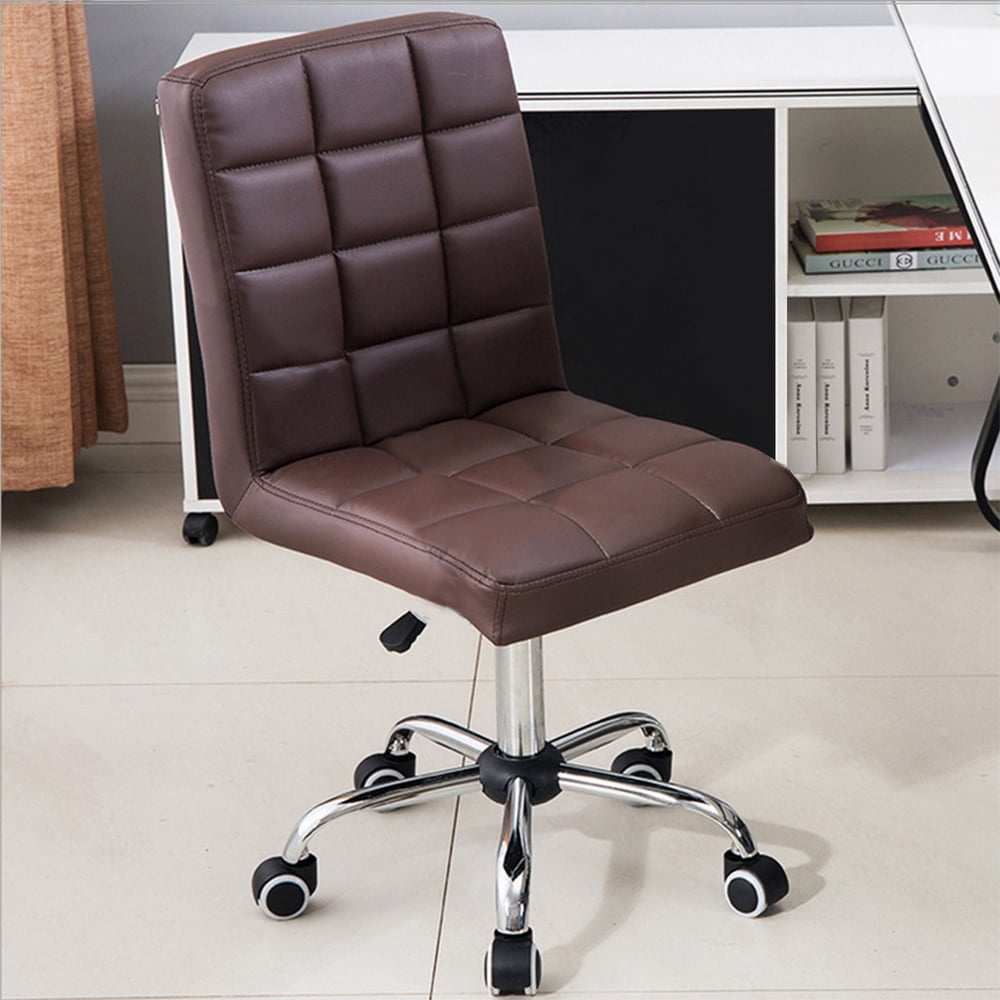 Office Chair Ergonomic Desk Chair Computer Chair Back,No Arms, Leather