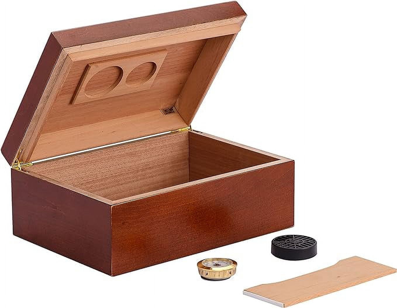 Humidor Supreme Sao Paolo Humidor, 50 Cigar Capacity, Rich Maple Wood With Mahogany Finish