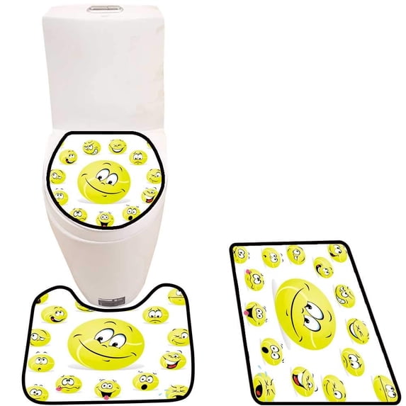 CHAPLLE Tennis b 3 Piece Bathroom Rugs Set Bath Rug Contour Mat and Toilet Lid Cover