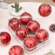 thumbnail image 4 of Juego de 6 delicados adornos navideños de bolas rojas de 8 cm, irrompibles, para decorar árboles de Navidad, 4 of 5