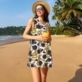 thumbnail image 3 of KLL Snake And Rose Pattern Womens Summer Dresses 2025,Loose Round Neck Sleeveless Sundresses Tank Dresses with Pockets, 3 of 7