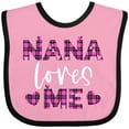 thumbnail image 3 of Inktastic My Nana Loves Me Hearts in Pink Plaid Boys or Girls Baby Bib, 3 of 4