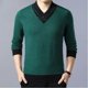 thumbnail image 2 of Suéteres de punto para hombres Jerseys de negocios empalmados Ropa de hombre beige Cuello en V Pedido Cálido Barato Invierno 2024 Diseñador Lujo Divertido X, 2 of 4