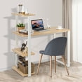 thumbnail image 3 of Gymax Computer Desk Study Writing Table Workstation Home Office w/ Bookshelves, 3 of 9