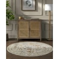 thumbnail image 2 of BoutiqueRugs Mogul Traditional Area Rug - Light Gray, Cream, Denim - 6'7" Round, 2 of 14