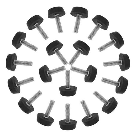 M6 x 22 x 22mm Furniture Glide Leveling Feet Floor Protector for Table Leg 20pcs