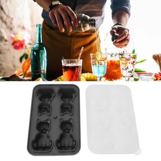 Silicone Ice Tray,Cute Animal Design Silicone Ice Moulds Reusable Freezer Ice Trays Easy Release Easy to Clean Ice Cubes Maker for Freezer Cocktail Whiskey