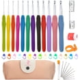 thumbnail image 1 of Juego de Agujas de Ganchillo de 12 Tamaños para Manos Artríticas, Mangos Ergonómicos de Agarre Suave, Kit de Ganchillo para Principiantes, Regalos de Navidad para Mujeres, Aguja de Ganchillo Grande co, 1 of 4