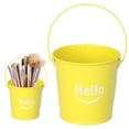 thumbnail image 2 of Colorful Mini Metal Bucket For Desk Home Party, Small Galvanized Pail For Planters And Decor, Rustic Decorative Storage Bin With Handle, Yellow 11x9cm, 2 of 4