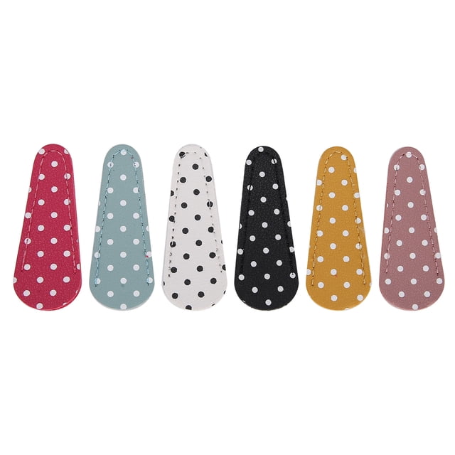 Funda protectora de cuero Artificial con lunares, tijeras para bordar, manualidad para regalo, 6 uds.