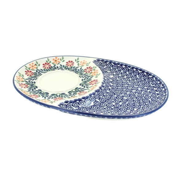 Blue Rose Polish Pottery Garden Bouquet Breakfast Plate