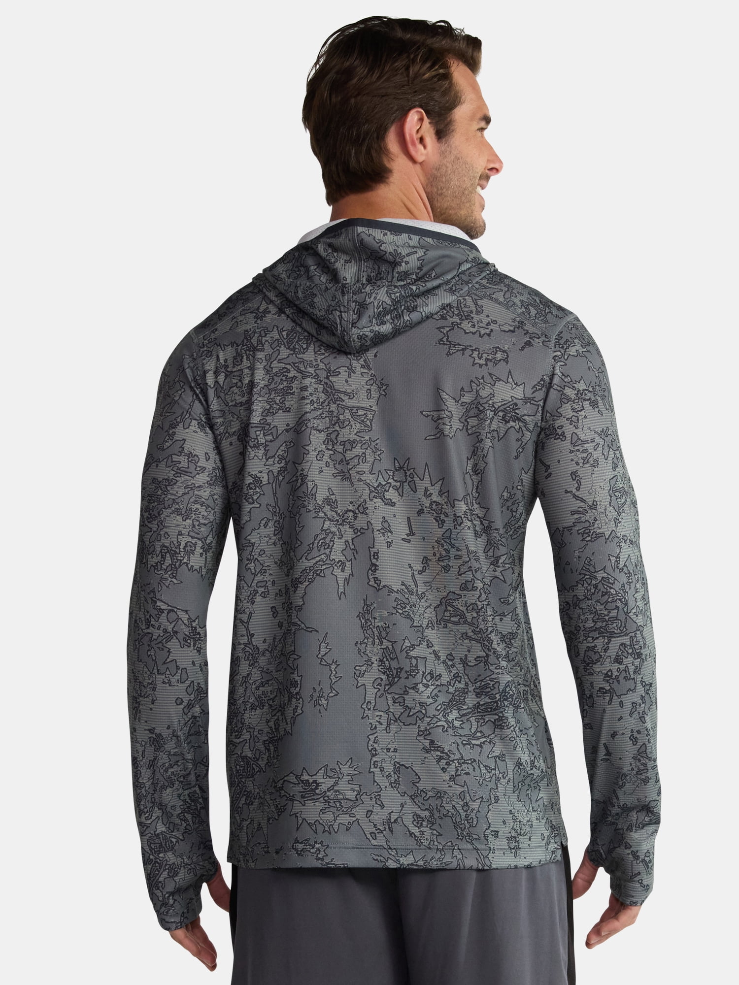 Athletic Works Men's & Big Men's Active Mesh Long Sleeve Hoodie, Sizes S-3XL