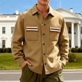thumbnail image 1 of Veste de Travail Décontractée pour Hommes avec Poche Contrastante et Col Rabattu, Design en Polaire à Boutons, Manches Longues pour Usage Extérieur Décontracté, Tissu Polyester, 1 of 9